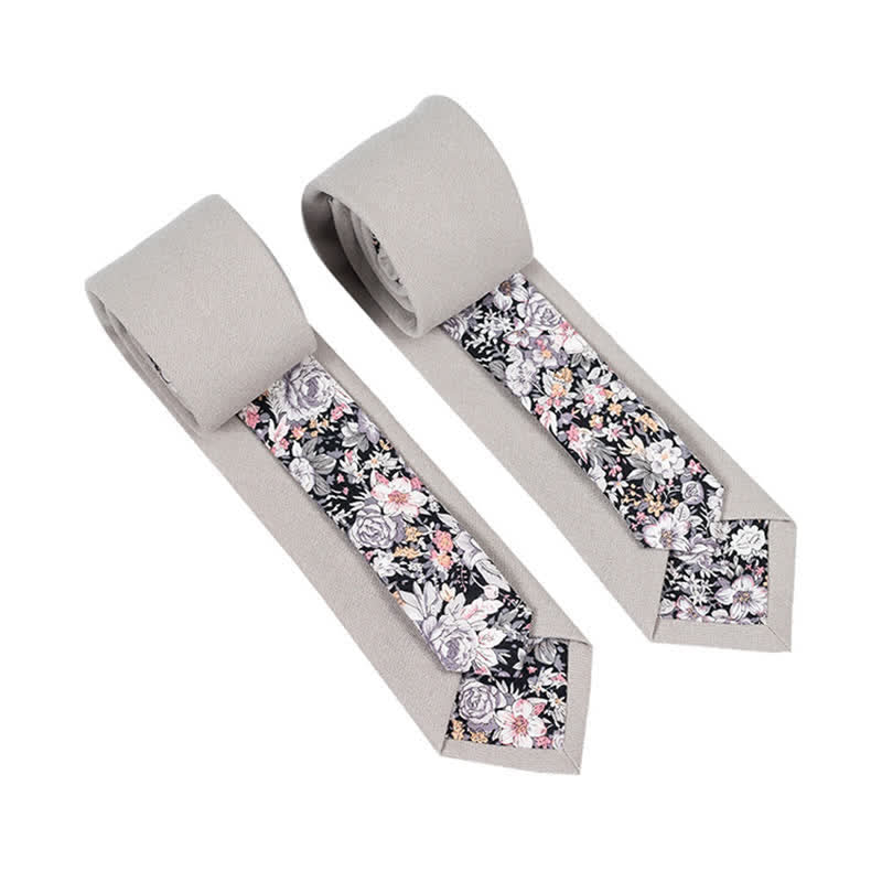 Cravate patchwork florale à carreaux pour homme - Gainsboro - image 6