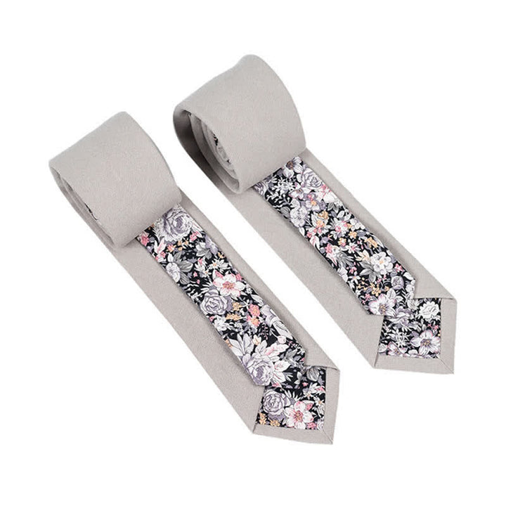 Cravate patchwork florale à carreaux pour homme - Gainsboro - image 6
