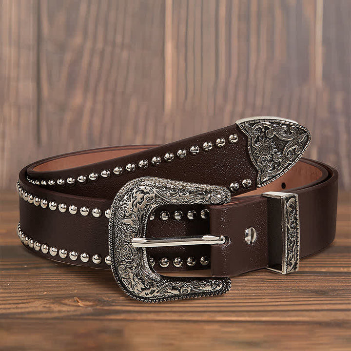 Superbe ceinture en cuir à rivets style punk pour femme