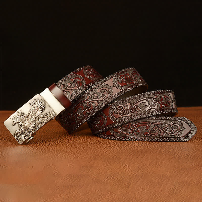 Ceinture en cuir pour homme avec ailes déployées en forme d'aigle
