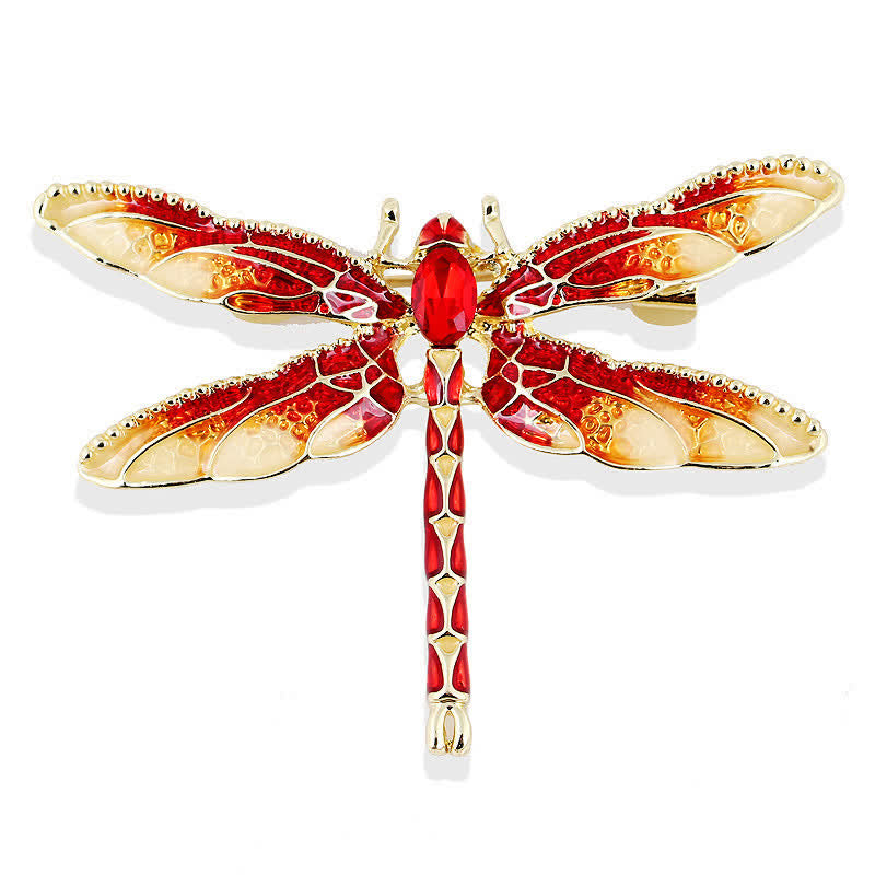 Jolie broche libellule en émail pour femme