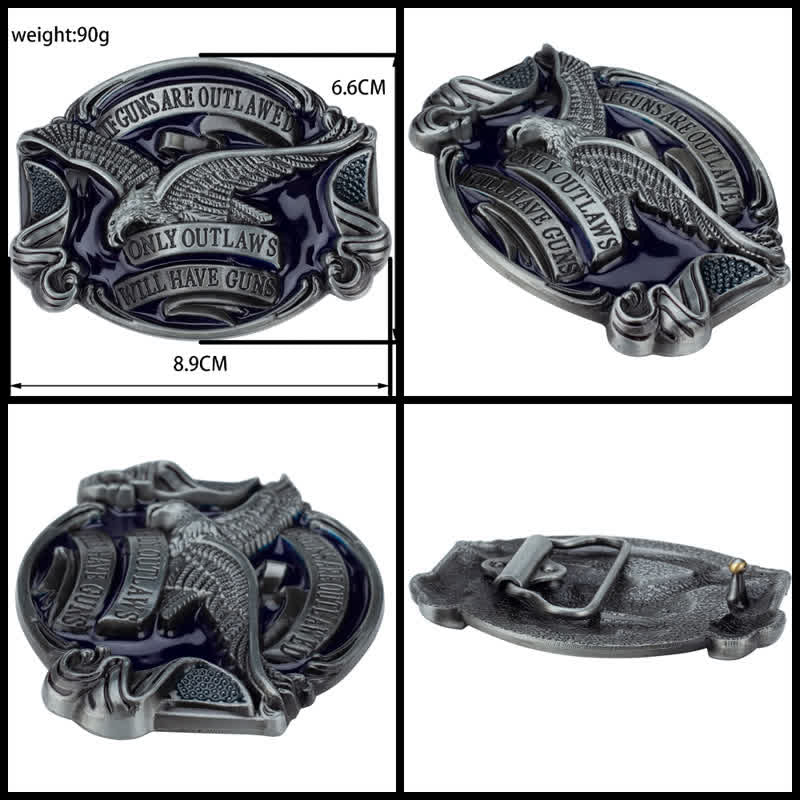 Ceinture en cuir pour homme avec drapeau américain Soaring Eagle