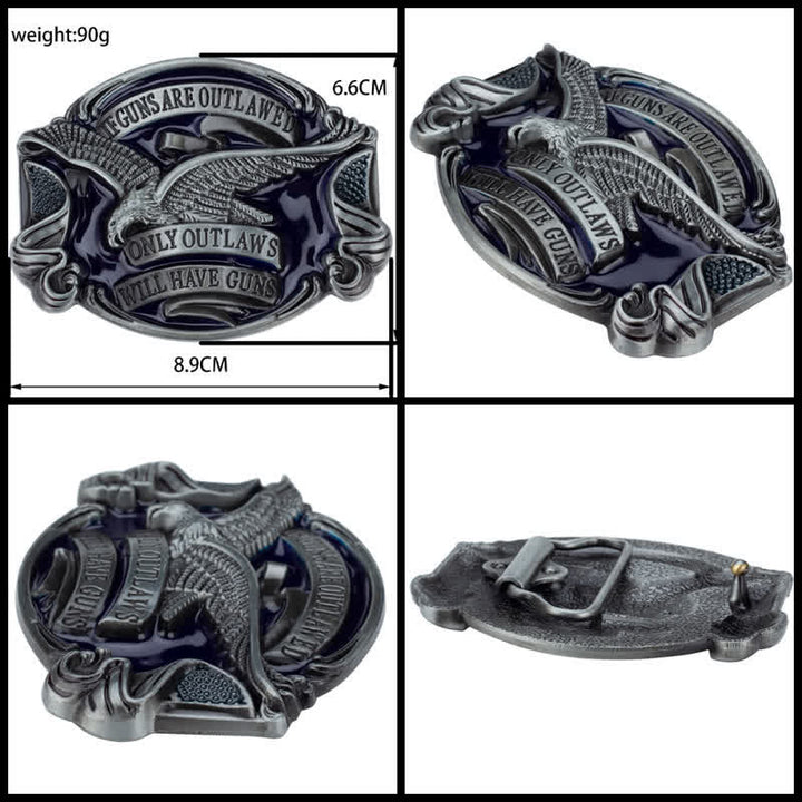 Ceinture en cuir pour homme avec drapeau américain Soaring Eagle