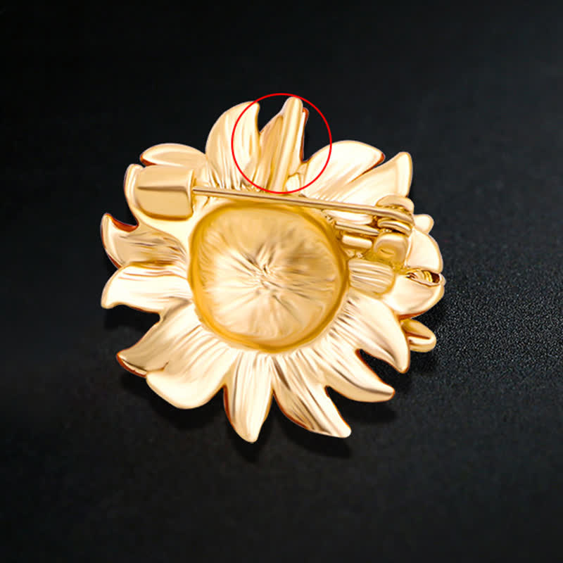 Broche pour femme en forme d'abeille et de tournesol