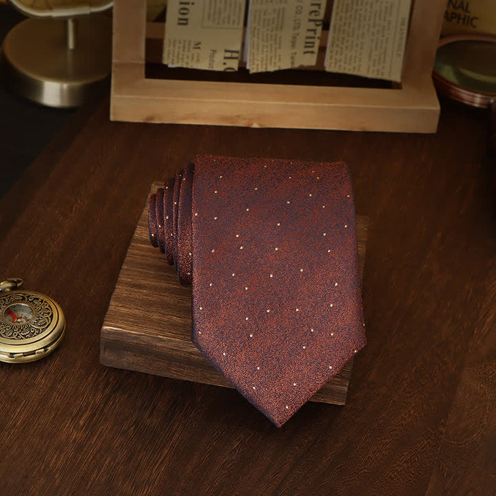 Cravate moderne à micro pois pour homme - Rouge foncé - image 2