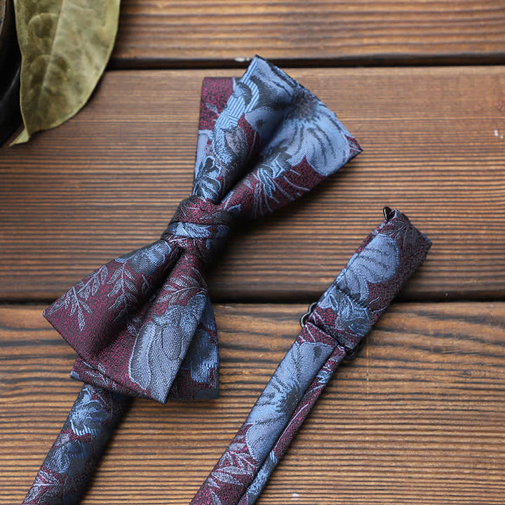 Nœud papillon à rayures florales pour homme