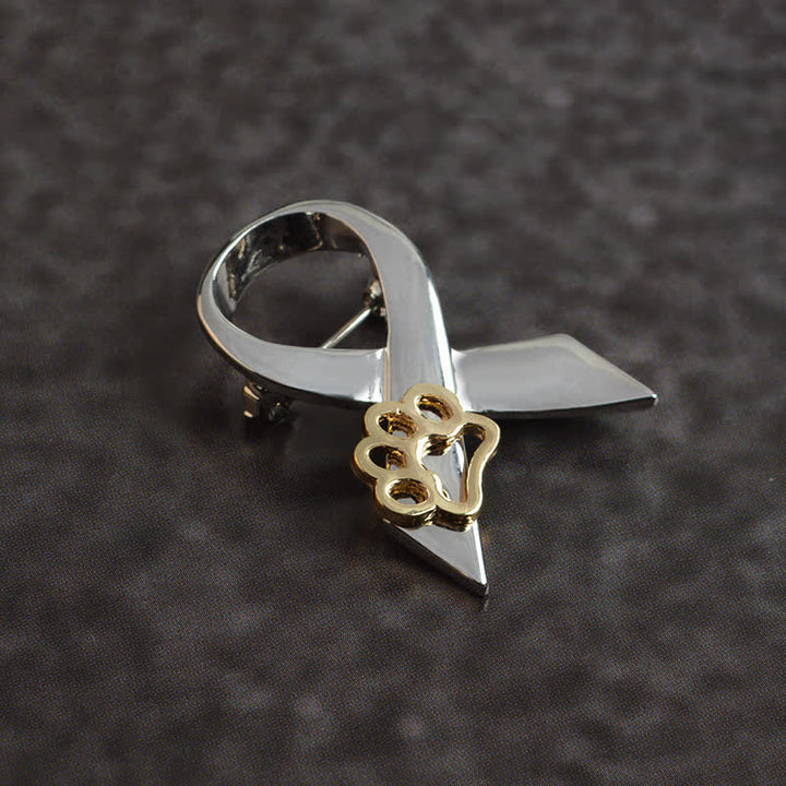 Broche patte de chiot en ruban pour femme