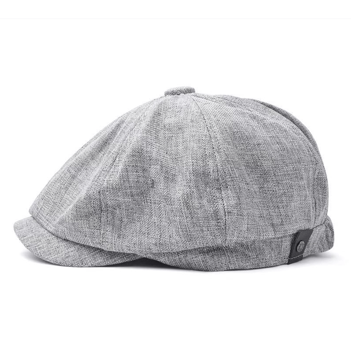 Casquette béret octogonale décontractée en lin respirant - image 4