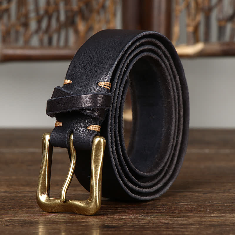 Ceinture en cuir craquelé vintage pour homme