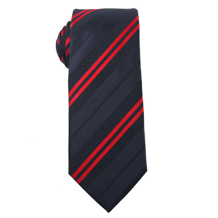 Cravate rayée pour homme de la série énergétique rouge et noire 