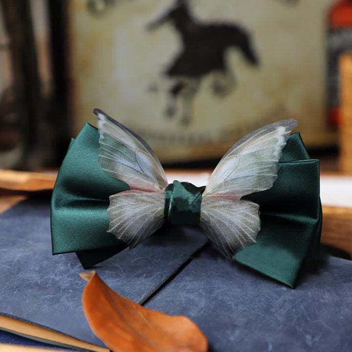 Ensemble de mouchoirs de poche vintage en organza pour homme avec nœud papillon papillon