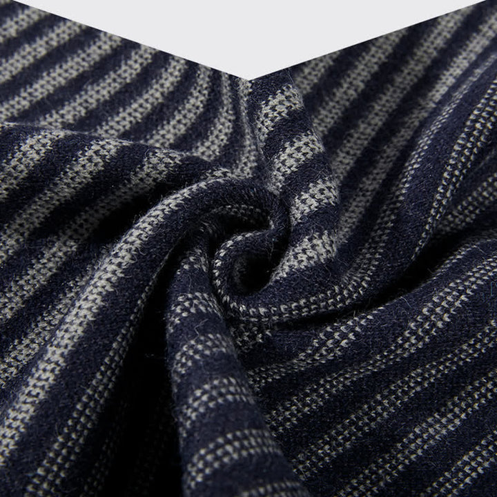 Écharpe en pure laine à rayures contrastées pour homme