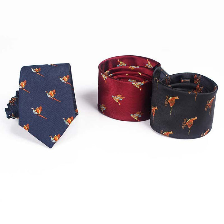Cravate brodée pour homme avec oiseau volant