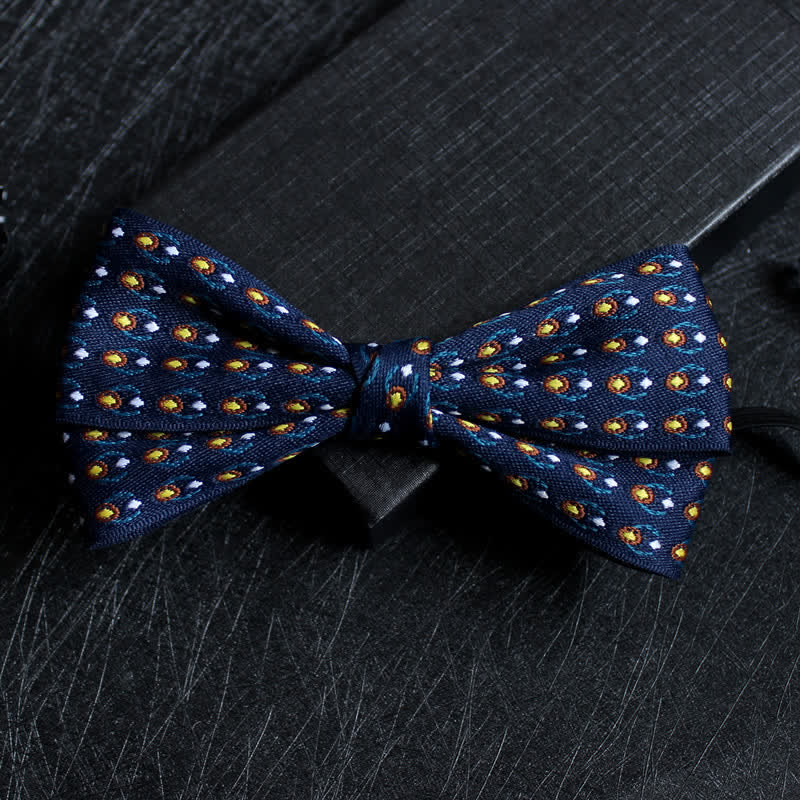 Nœud papillon double épaisseur à motif abstrait pour homme