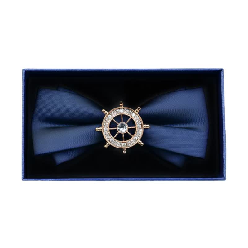 Nœud papillon en métal mat et strass pour homme