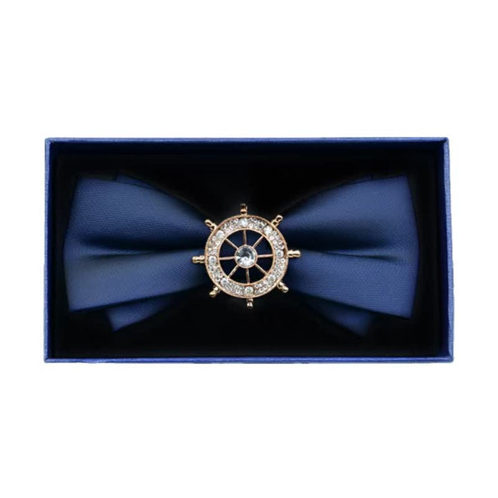 Nœud papillon en métal mat et strass pour homme