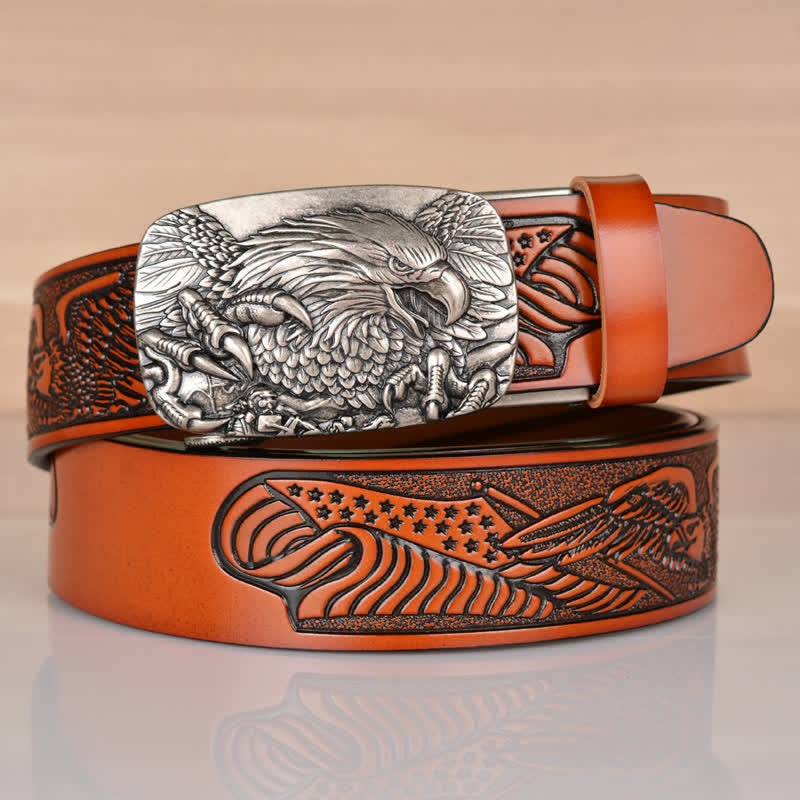Ceinture en cuir à boucle automatique pour homme Mighty Eagle Sharp Claw