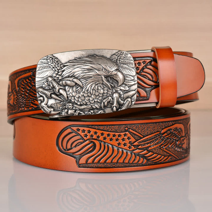 Ceinture en cuir à boucle automatique pour homme Mighty Eagle Sharp Claw