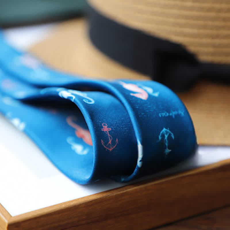 Cravate pour homme à motifs de créatures préhistoriques colorées