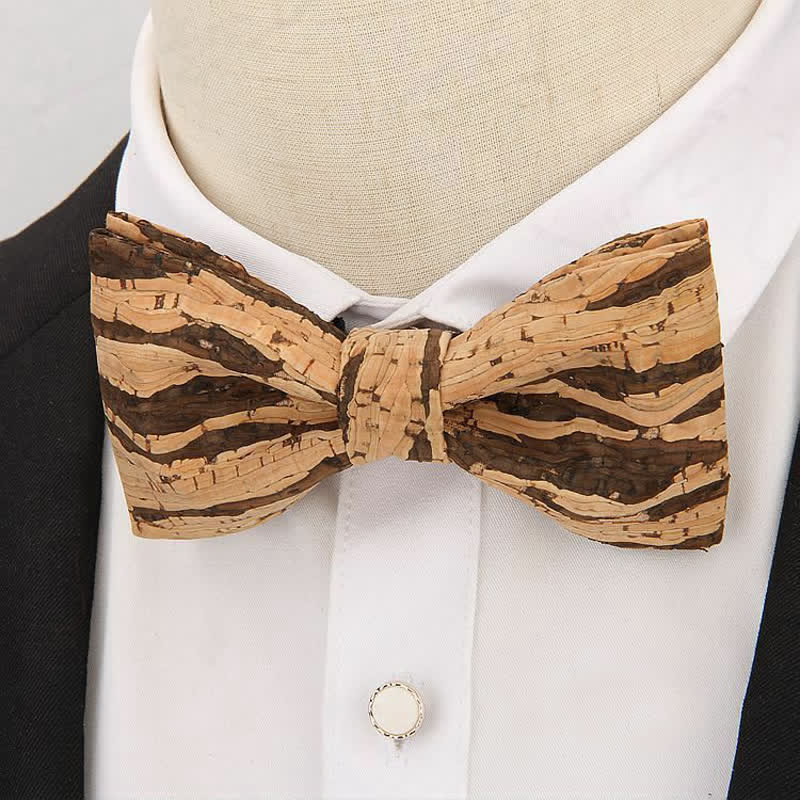 Nœud papillon en liège et bois pour homme