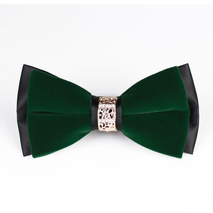 Nœud papillon en velours patchwork strass pour homme