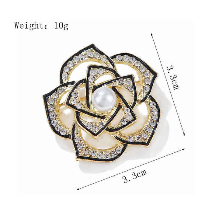 Broche décorative creuse en forme de camélia pour femme