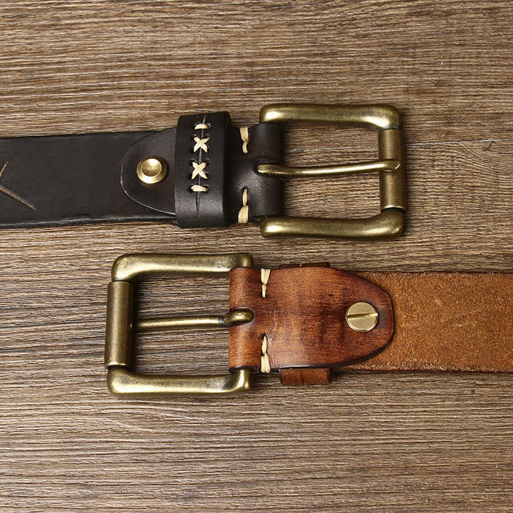 Ceinture en cuir sculpté fantaisie vintage pour homme