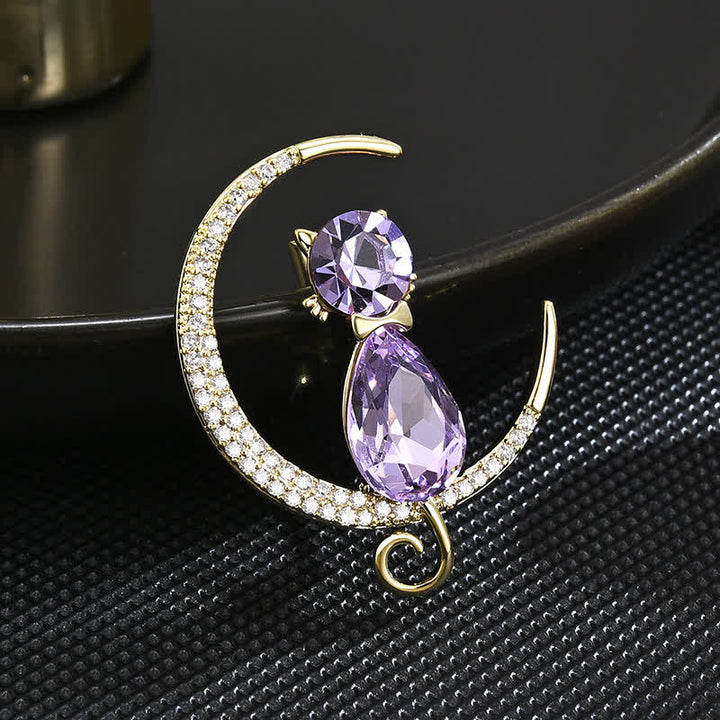 Broche Meniscus Moon Kitty pour femme