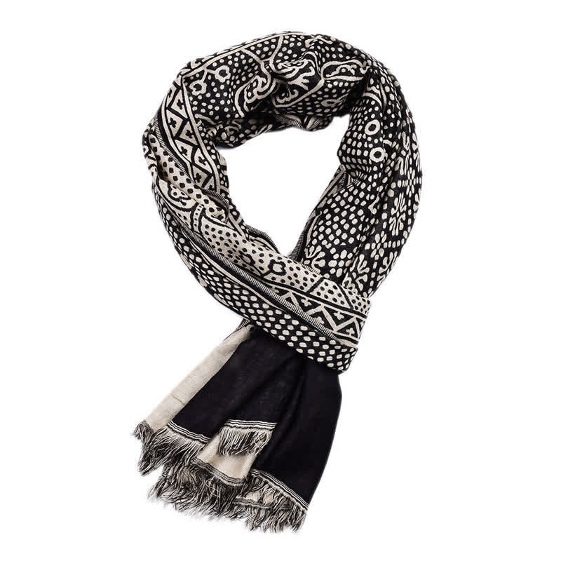 Écharpe ethnique légère en coton et lin pour homme