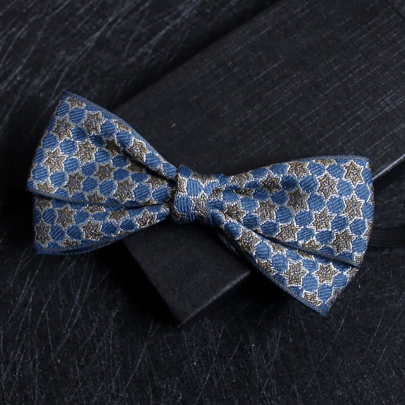 Nœud papillon double épaisseur à motif abstrait pour homme
