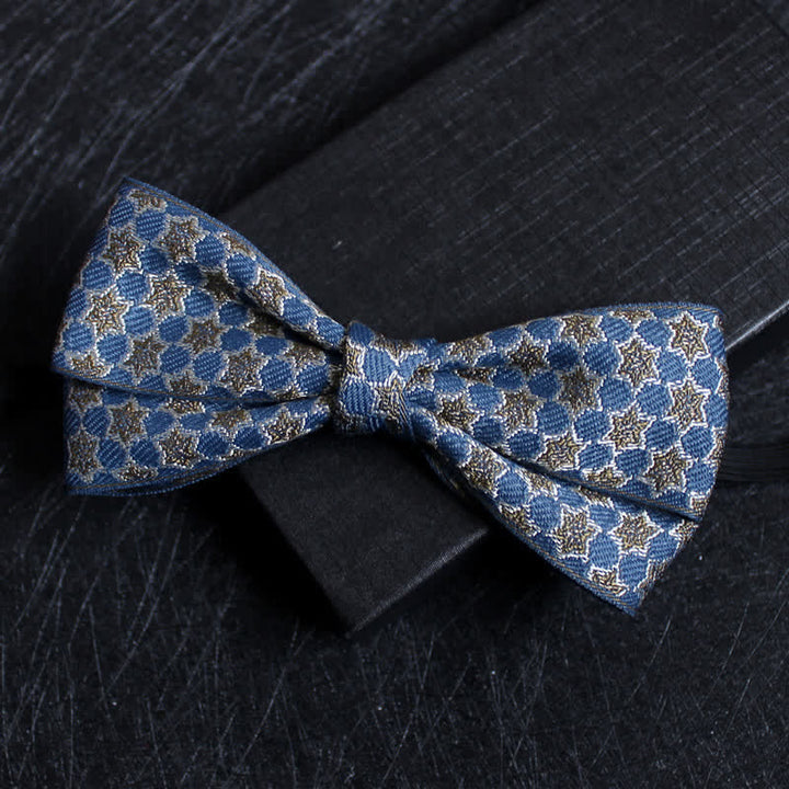 Nœud papillon double épaisseur à motif abstrait pour homme