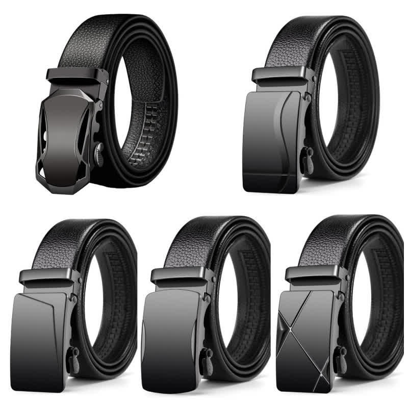 Ceinture en cuir de luxe à boucle automatique pour homme