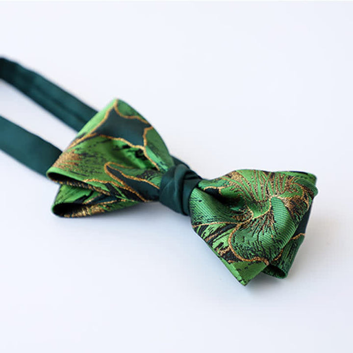 Nœud papillon doré pour homme de la série Green avec motif de carpes koï