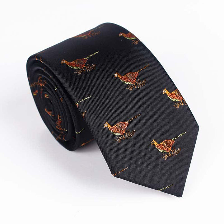 Cravate brodée pour homme avec oiseau volant