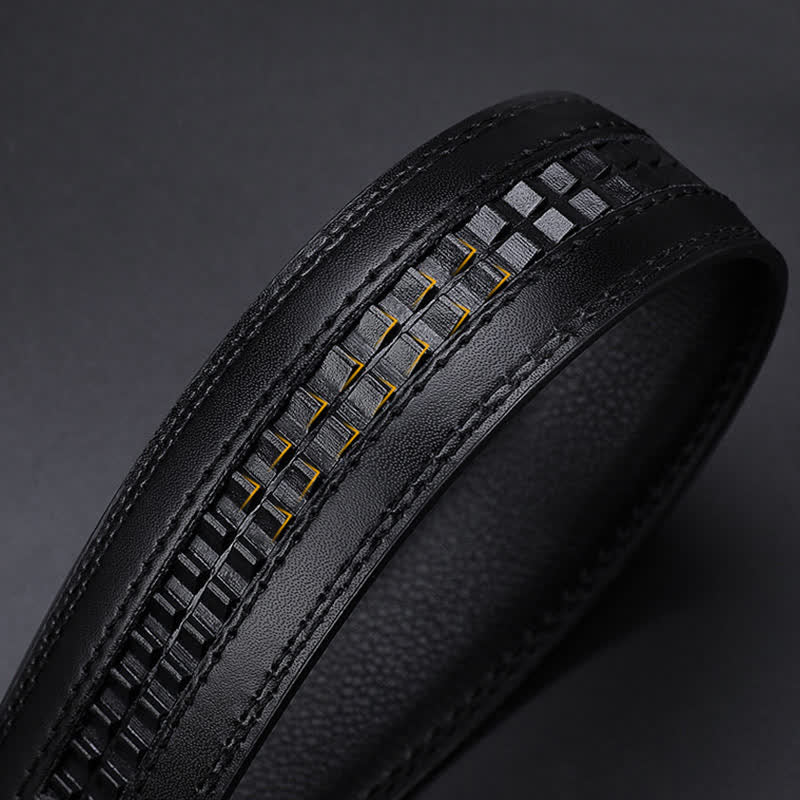 Ceinture en cuir à boucle automatique de luxe en relief pour homme