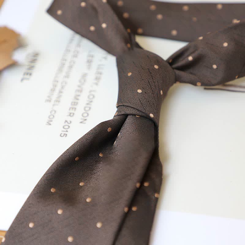 Cravate à rayures pour homme, série couleurs café, motif cachemire