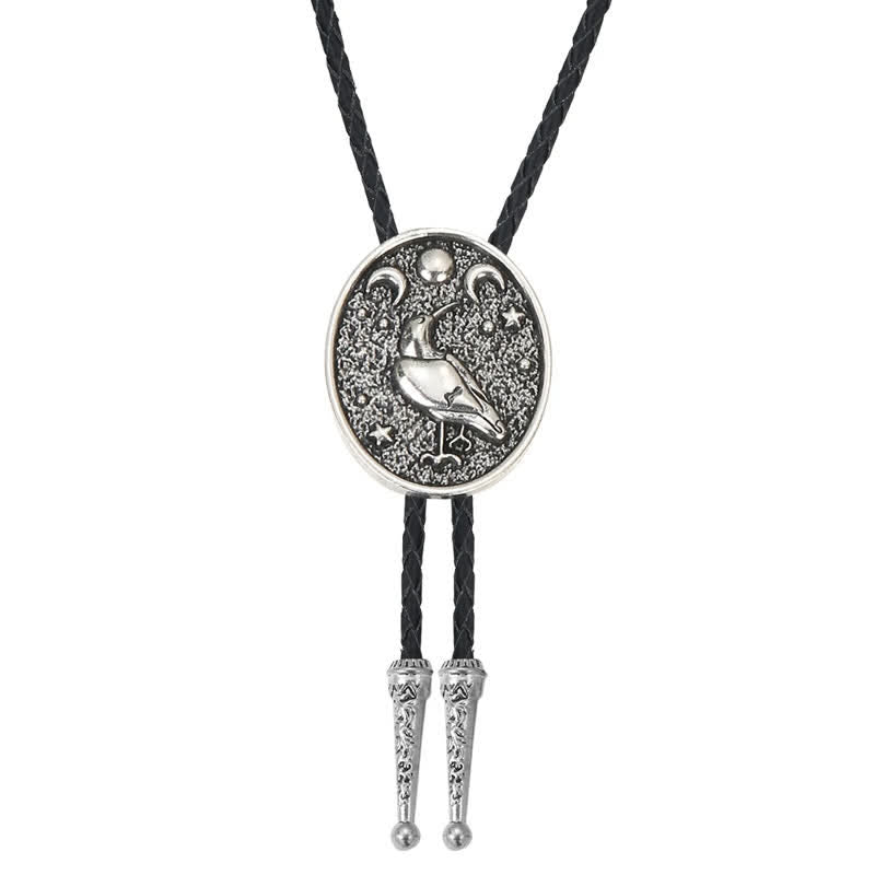 Cravate bolo simple avec étoiles, lune et oiseau tendance