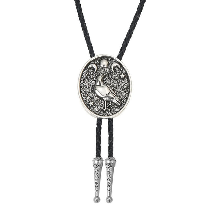 Cravate bolo simple avec étoiles, lune et oiseau tendance