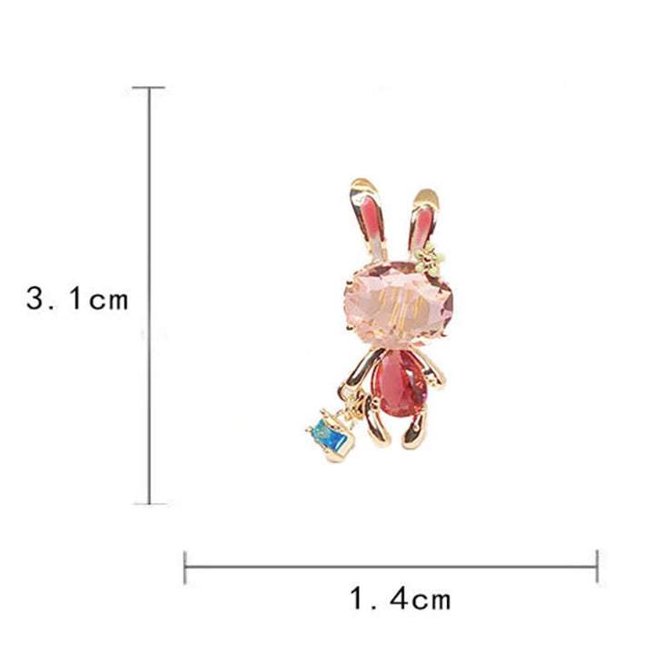 Broche pour femme en forme de petit lapin rose