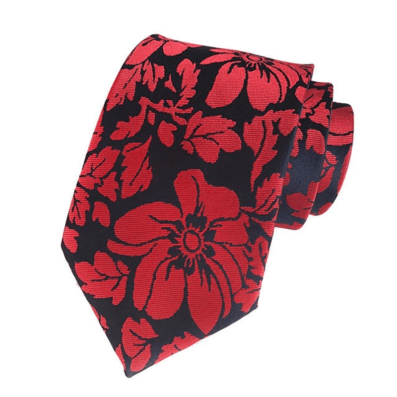 Lot de 2 cravates à motif floral pour homme avec feuilles de jardin