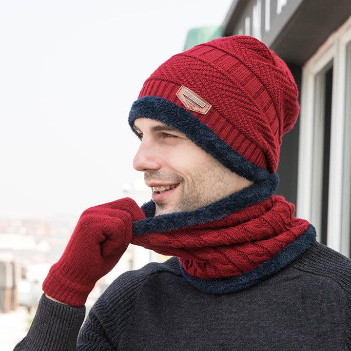 Ensemble bonnet, écharpe, gants tricotés pour adulte et enfant 3 pièces