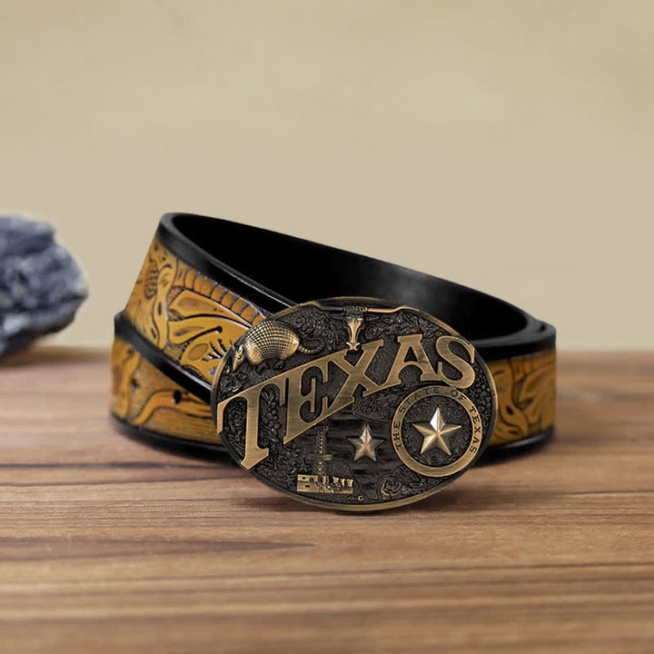 Ceinture en cuir à boucle Texas State Heritage Attitude pour homme