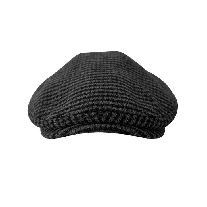 Casquette béret Ivy à carreaux pied-de-poule noir et gris