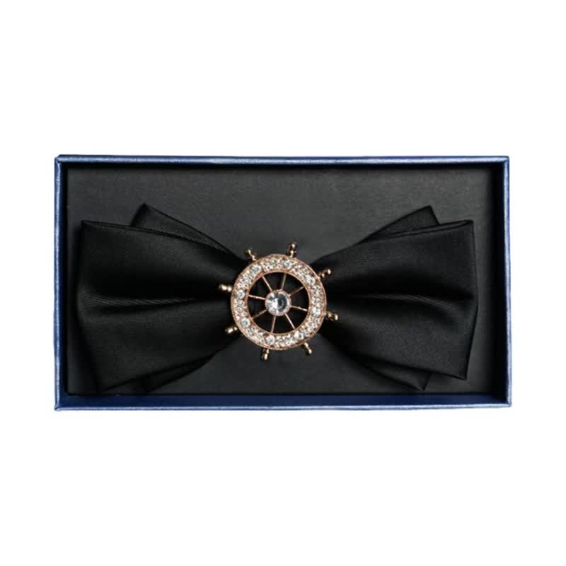 Nœud papillon en métal mat et strass pour homme