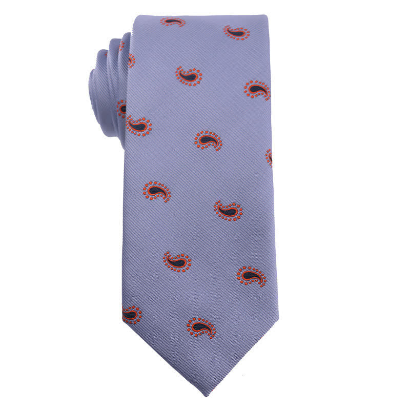 Cravate à rayures Paisley pour homme de la série Blue 