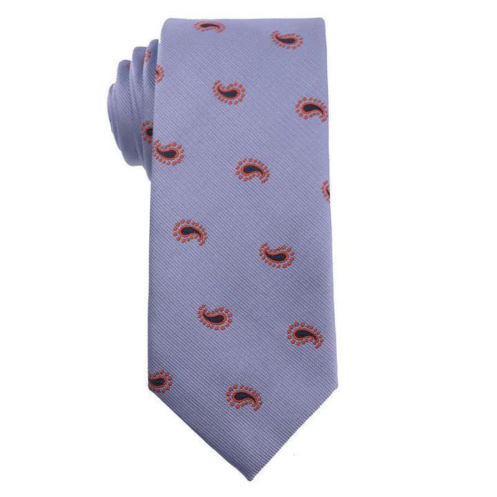 Cravate à rayures Paisley pour homme de la série Blue 