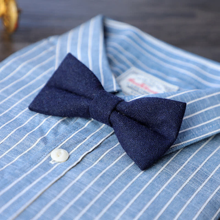 Nœud papillon simple en tweed de laine mélangée pour homme