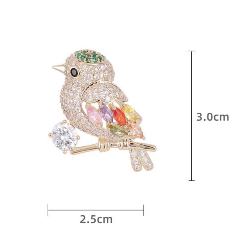 Broche en zircon pour femme en forme de branche de tarte