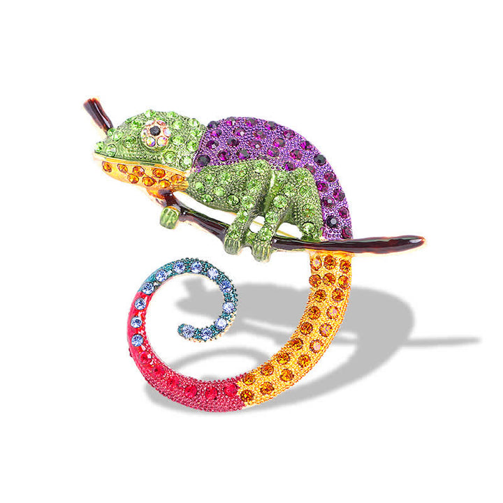 Broche Lézard Caméléon Coloré pour Femme