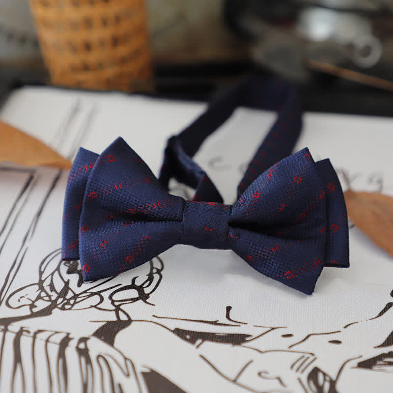 Nœud papillon élégant à pois et rayures pour homme
